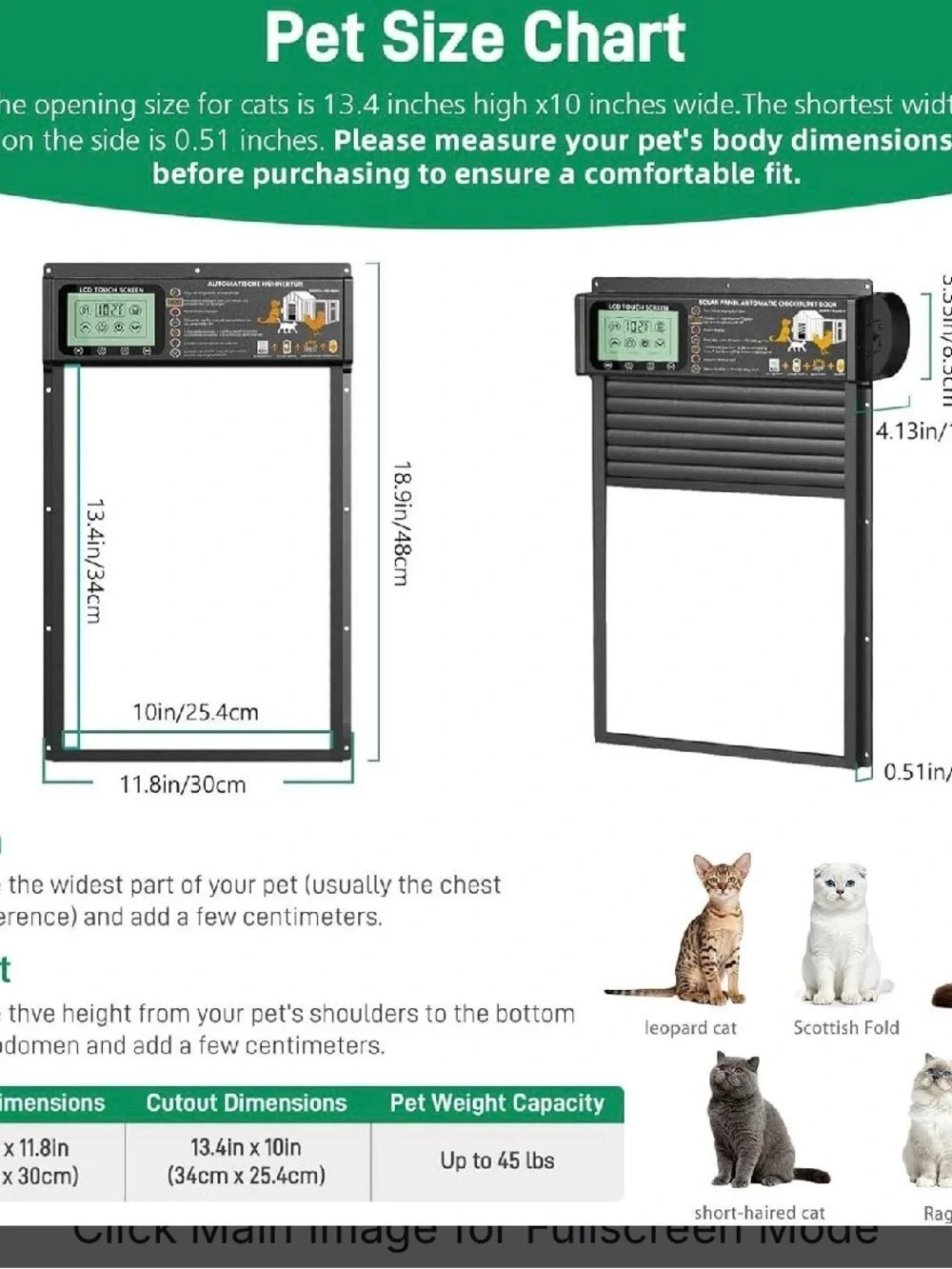 Amazon Automatic Pet Door with Remote Control - Black & Gray
